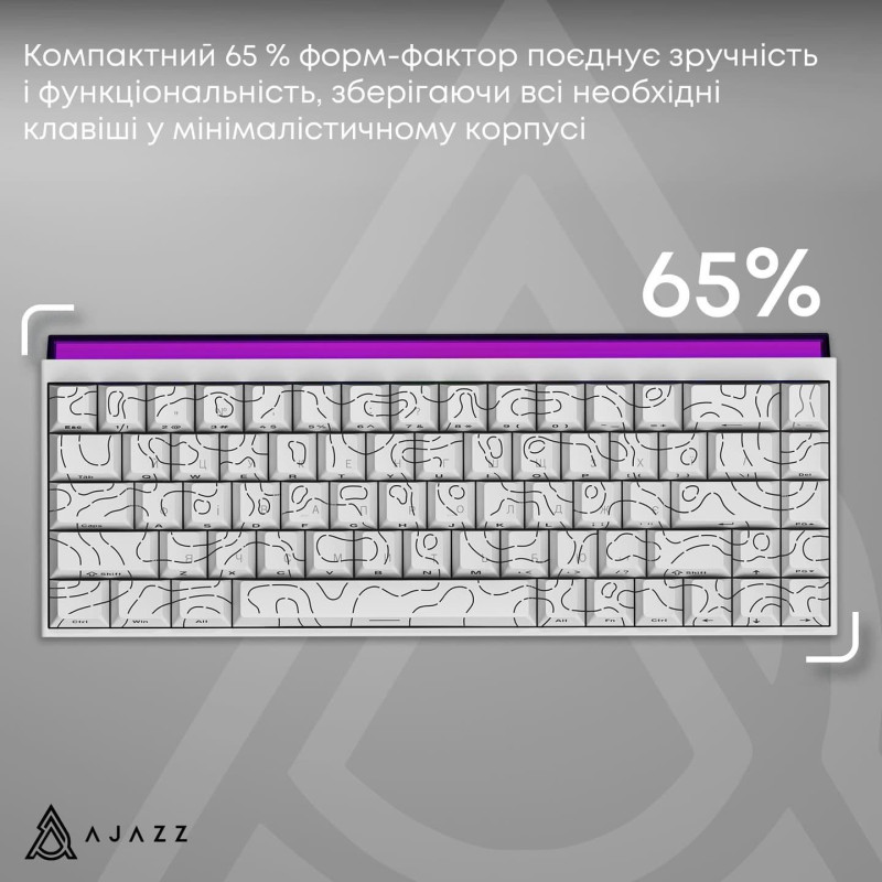 Клавіатура Ajazz NK68 Red switches Side contour White (NK68-RSW)