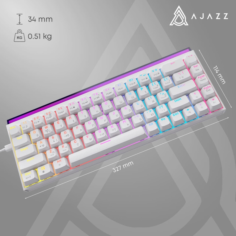 Клавіатура Ajazz NK68 Red switches White (NK68-RW)