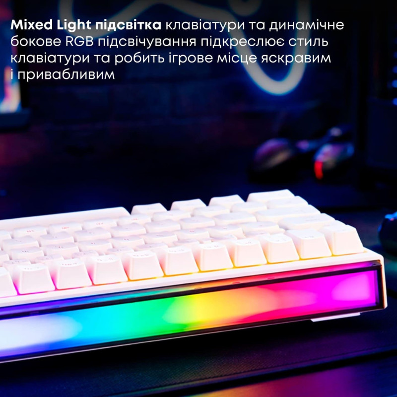 Клавіатура Ajazz NK68 Red switches White (NK68-RW)