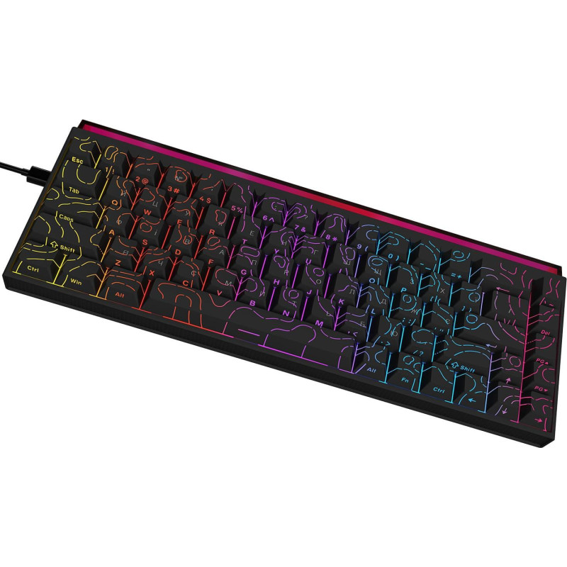 Клавіатура Ajazz NK68 Red switches Side Contour Black (NK68-RSB)