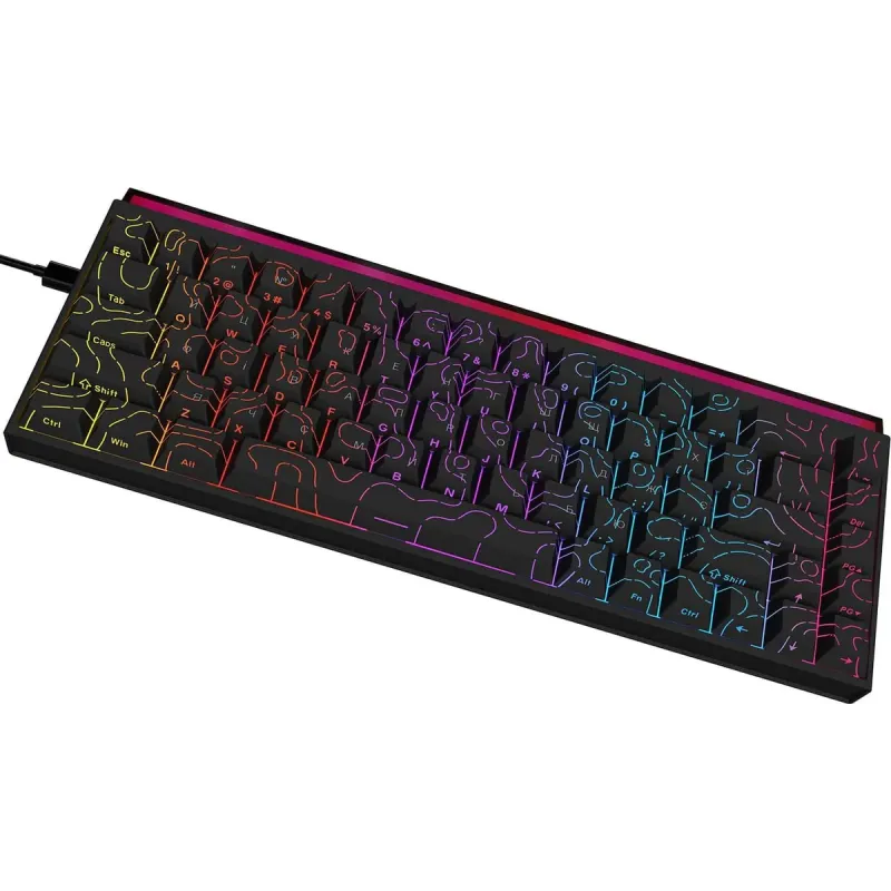 Клавиатура Ajazz NK68 Red switches Side Contour Black (NK68-R-S-B)