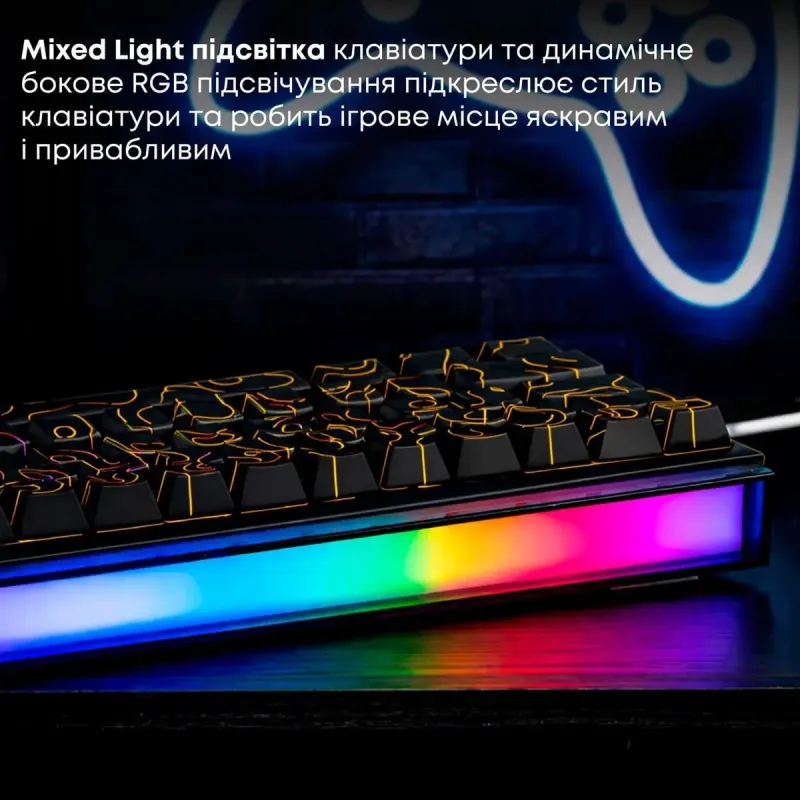 Клавиатура Ajazz NK68 Red switches Side Contour Black (NK68-R-S-B)