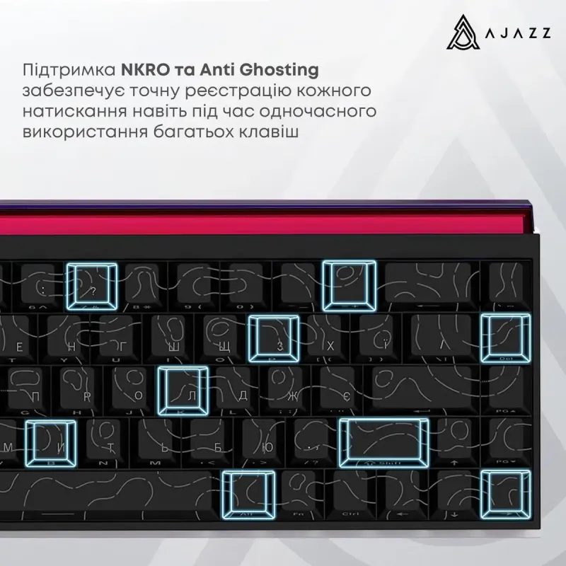 Клавиатура Ajazz NK68 Red switches Side Contour Black (NK68-R-S-B)