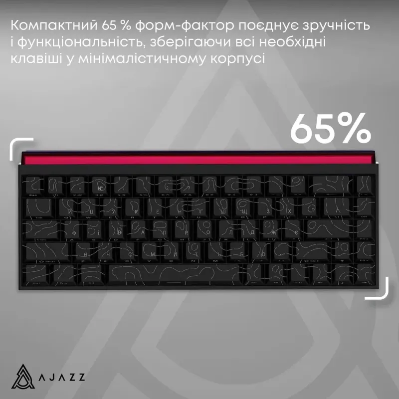 Клавиатура Ajazz NK68 Red switches Side Contour Black (NK68-R-S-B)