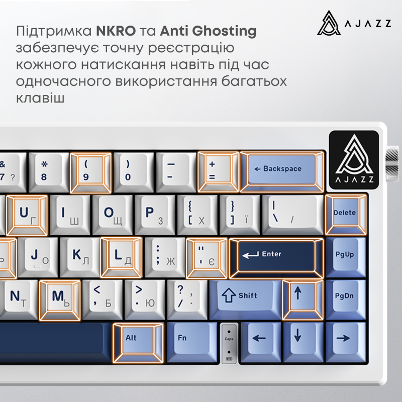 Клавіатура Ajazz AK650 Sea Salt switches Blue White Blue (AK650-SS-BWB)