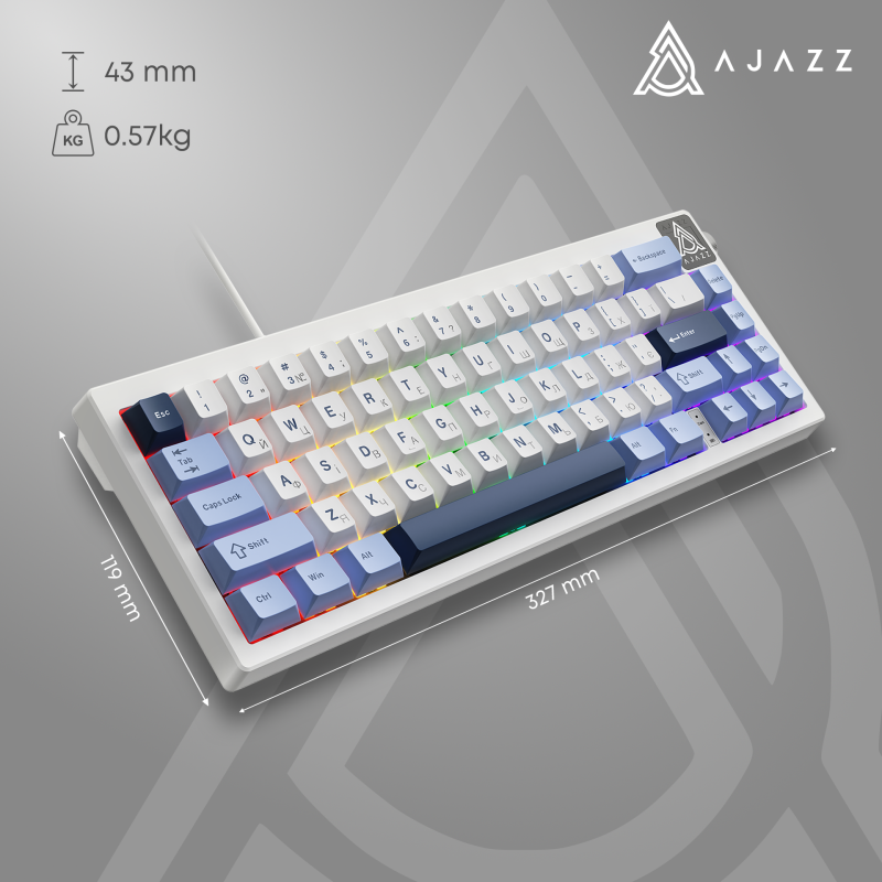 Клавіатура Ajazz AK650 Sea Salt switches Blue White Blue (AK650-SS-BWB)