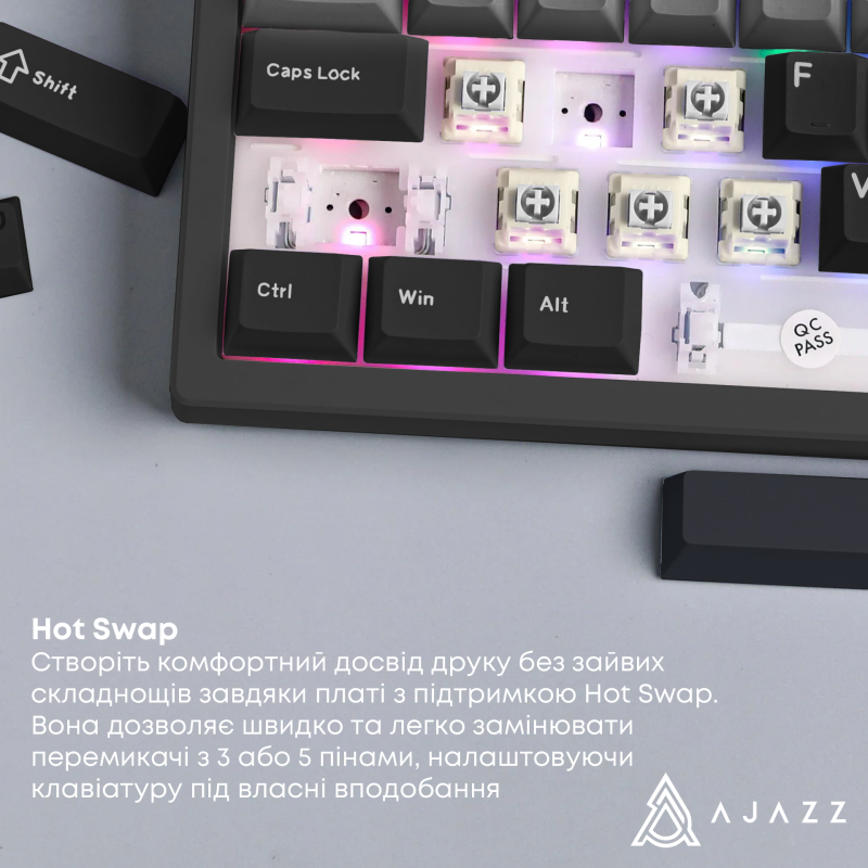 Клавиатура Ajazz AK650 Day Dream switches Gradient Black Gray (AK650-DD-BG)