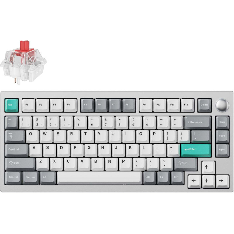 Клавіатура Lemokey P1 Pro Keychron Super Red Space Silver (P1P-X1-UA)