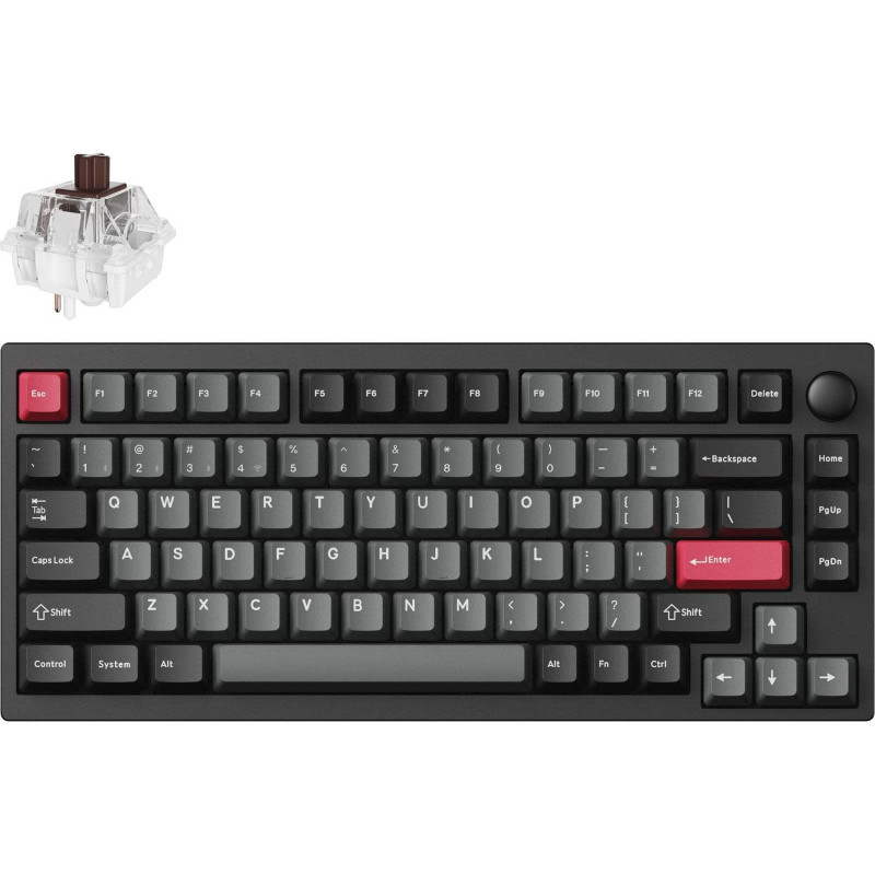 Клавіатура Lemokey P1 Pro Keychron Super Brown Carbon Black (P1P-M3-UA)