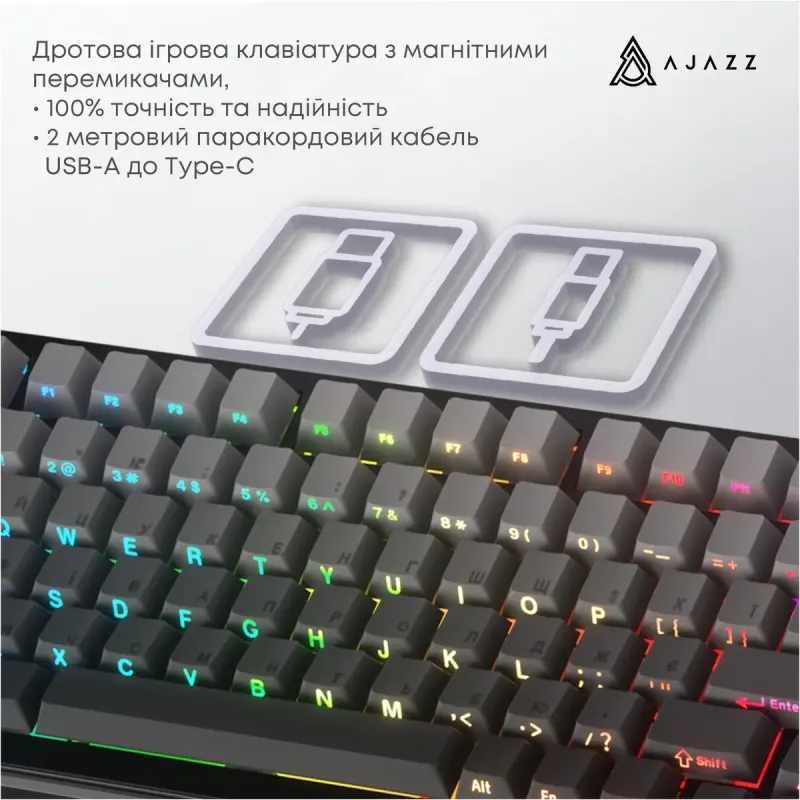 Клавіатура Ajazz AK820 MAX Magnetic Switch RGB USB Gradient Black