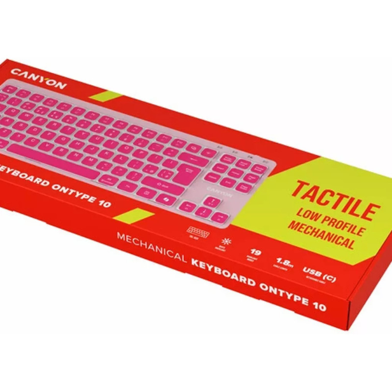 Клавіатура Canyon OnType 10 Pink (CNS-HKB10P)