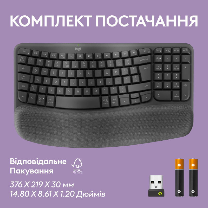 Logitech Wave Keys Bluetooth/Wireless Black (920-012304)
