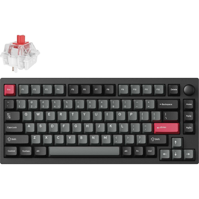 Клавіатура Lemokey P1 Pro Keychron Super Red Carbon Black (P1P-M1-UA)