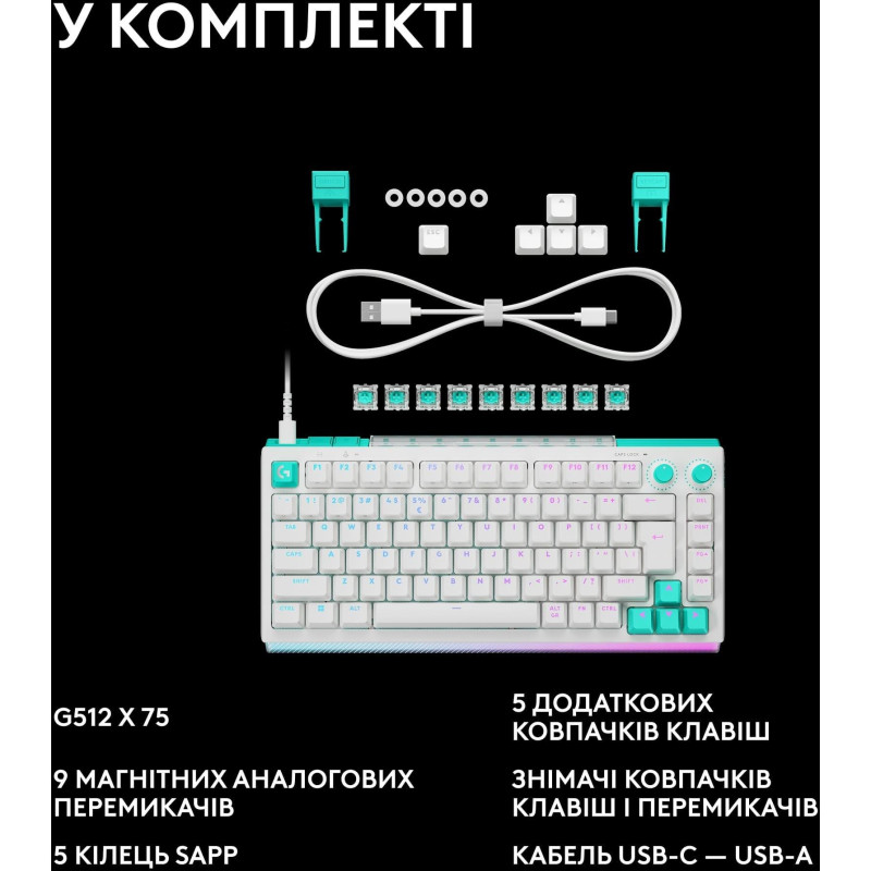 Клавіатура Logitech G512 X 75 White Tactile (920-013955)