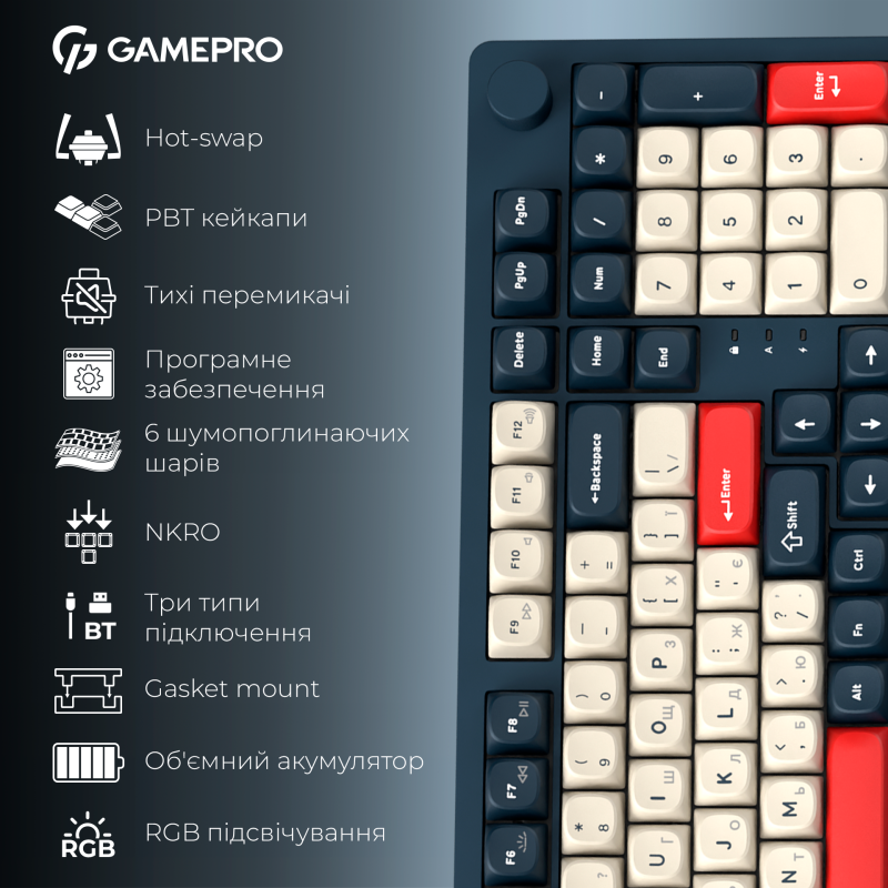 Клавиатура GamePro Asgard Drakkar Blue (MK305BL)