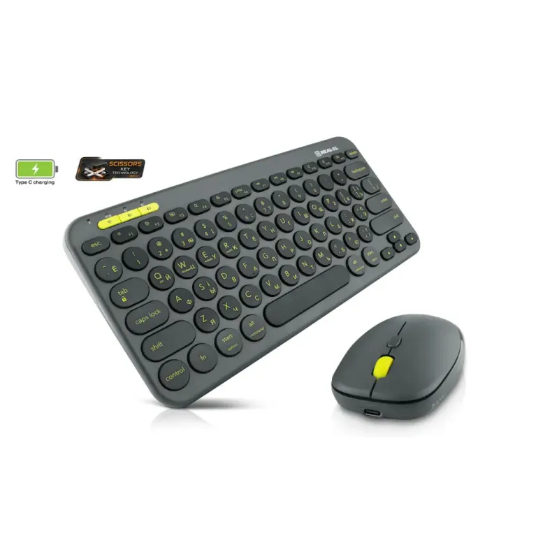 Комплект REAL-EL KIT-635W Wireless/Bluetooth Black (EL123100057)