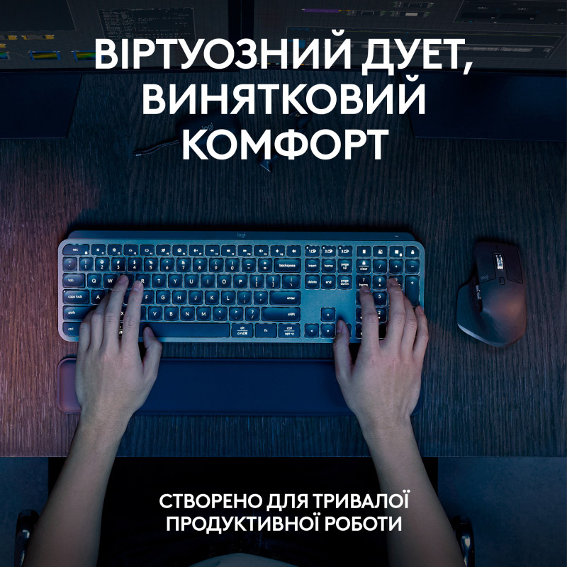 Комплект Logitech MX Keys S PLUS PALMREST + MX Master 3S Combo Graphite UA (920-011614)