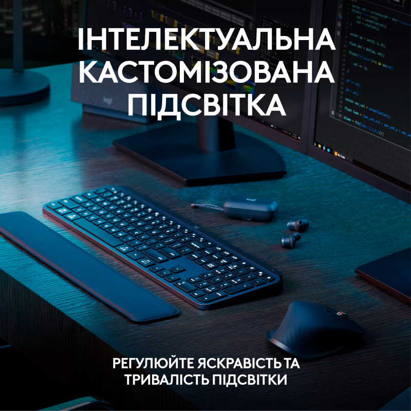 Комплект Logitech MX Keys S PLUS PALMREST + MX Master 3S Combo Graphite UA (920-011614)