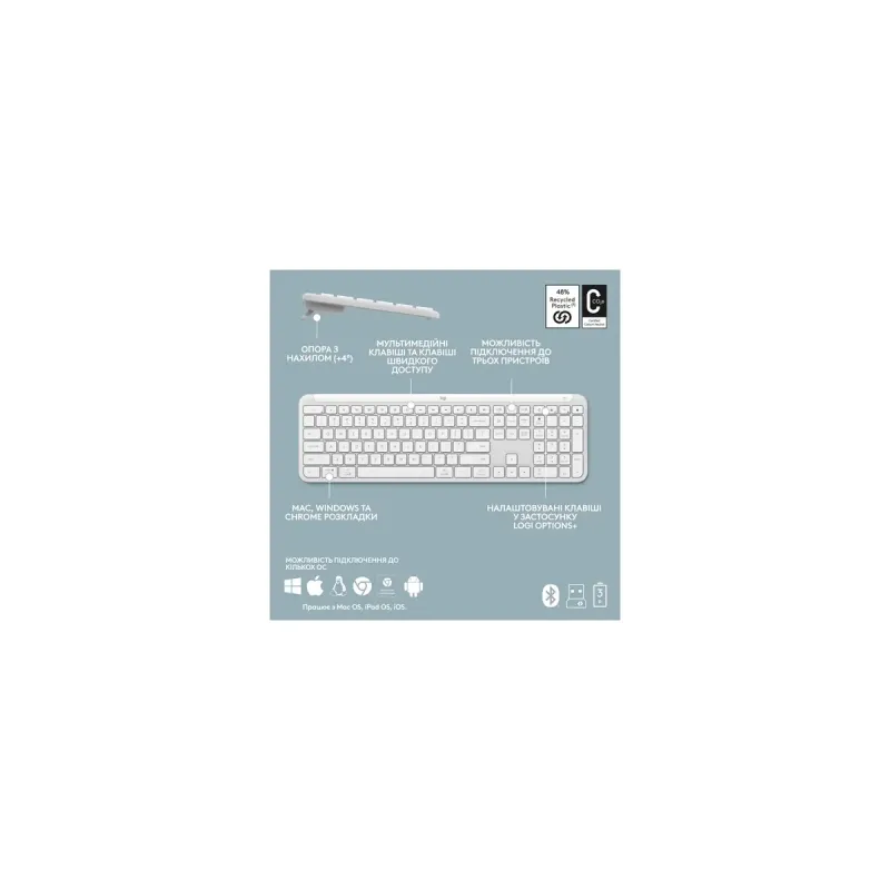 Комплект Logitech Signature Slim Combo MK950 Off White (920-012491)