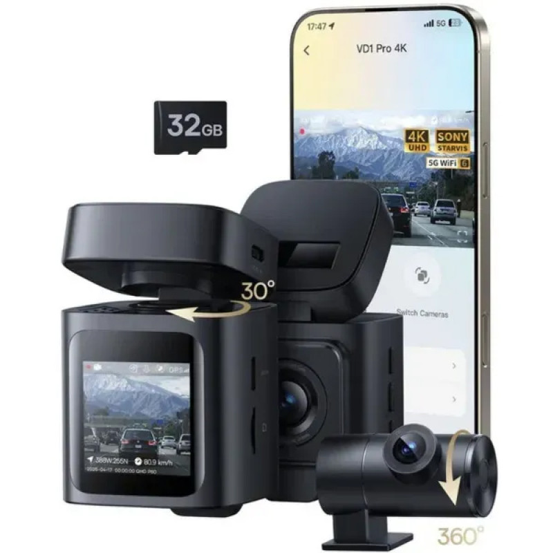 Відеореєстратор Baseus PrimeTrip VD1 Pro Dash 4K (C0119800)