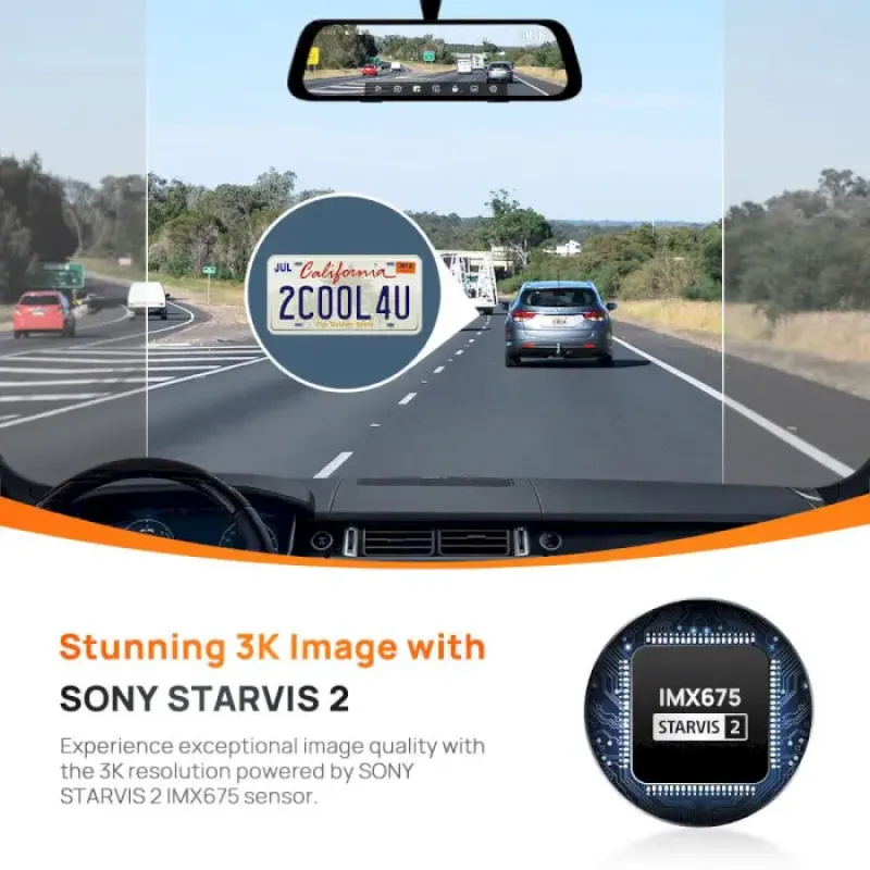 Видеорегистратор 70mai Rearview Dash Cam S500