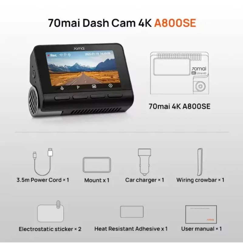 Відеореєстратор 70mai Dash Cam 4K A800SE