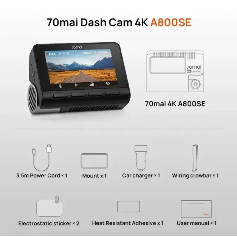 Видеорегистратор 70mai Dash Cam 4K A800SE