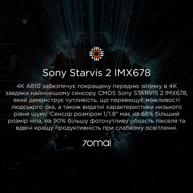 Відеореєстратор 70mai Dash Cam 4K A810S-2 Set