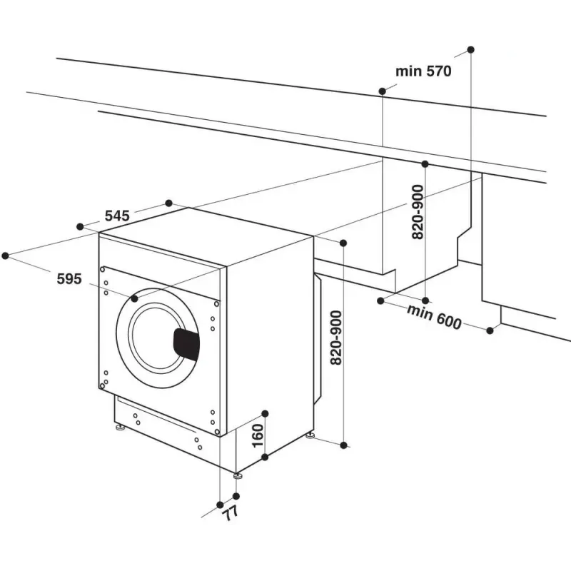 Встраиваемая стиральная машина Whirlpool BI WMWG 71483E EU