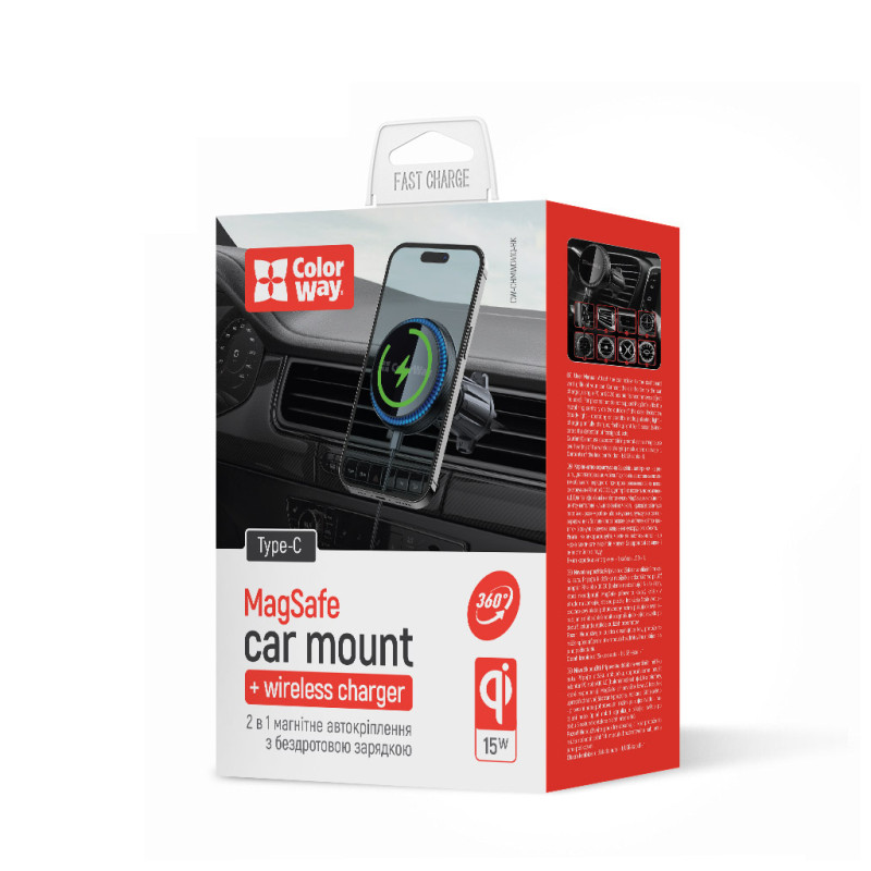Автомобільний тримач ColorWay CW-CHMW041Q-BK