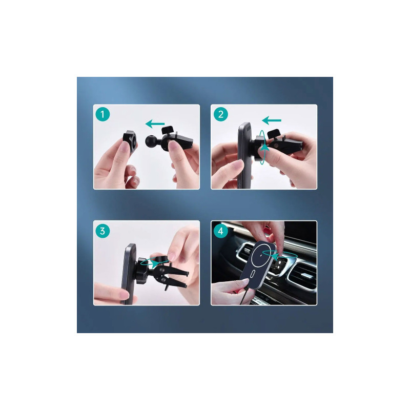 Choetech Car Magnetic Mount Inductive Qi Charger 15W (T200-F)