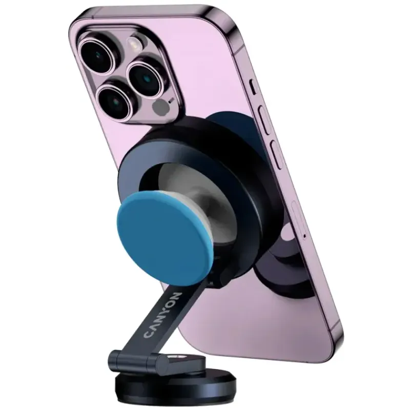 Автомобильный держатель Canyon Magnetic phone holder OnGrip 10 aluminum Black (CNS-CCHM10)