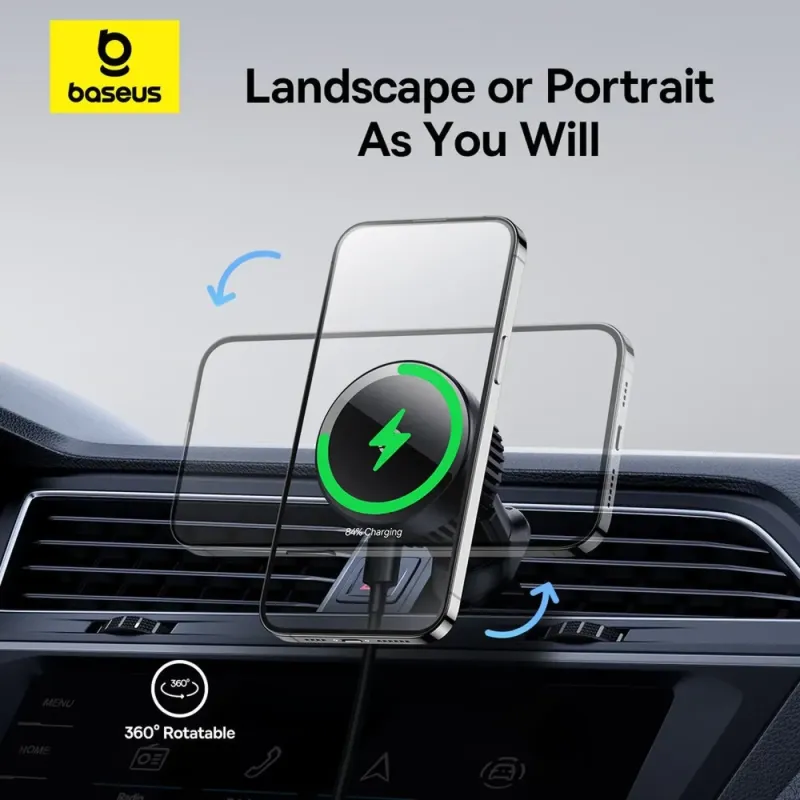 Автомобільний тримач Baseus MagPro Series Air Vent Version 15W Black (C40164100121-00)
