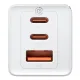 Зарядний пристрій Baseus GaN5 Pro Fast Charger 2C+U 65W White w/Type-C to Type-C (CCGP120202)