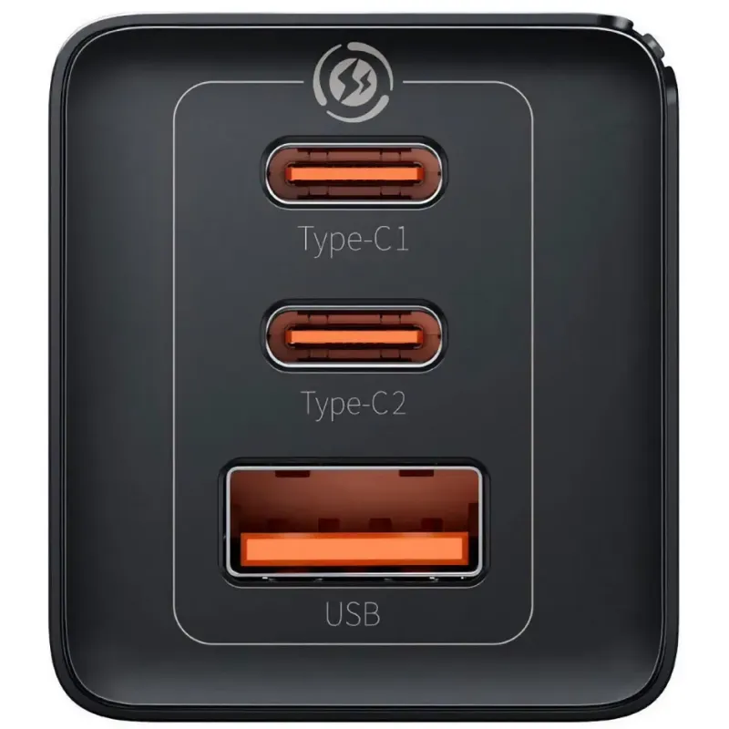 Зарядний пристрій Baseus GaN5 Pro Fast Charger 65W Black Type-C to Type-C cable (CCGP120201)