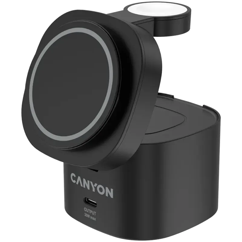 Зарядное устройство Canyon 4-in-1 wireless charging stand 30W Black (CNS-WCS405B)