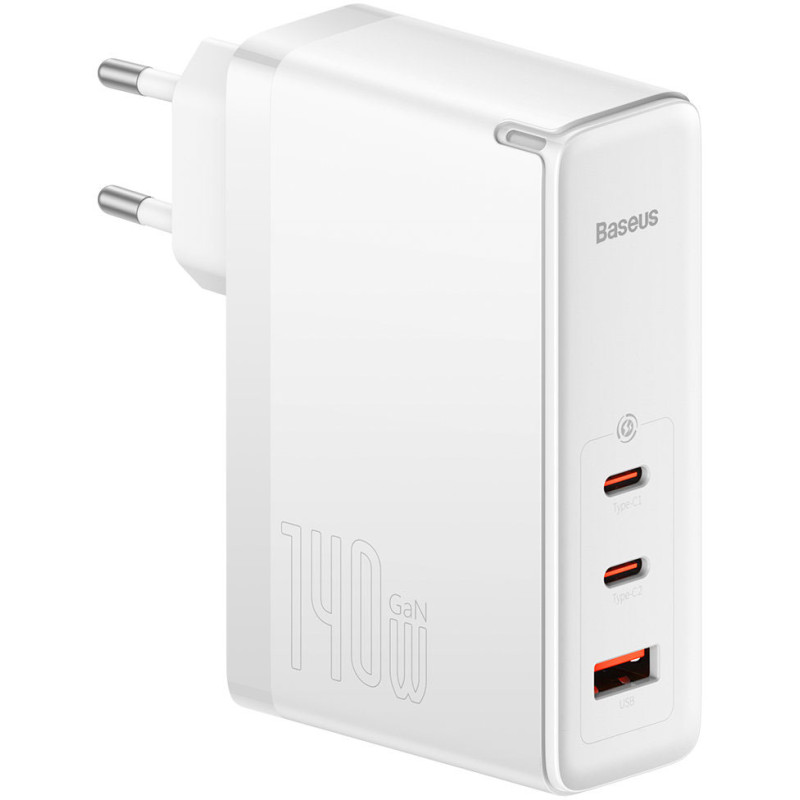Baseus GaN5 Pro Fast Charger 2C+U 140W White w/Type-C to Type-C cable (CCGP100202)