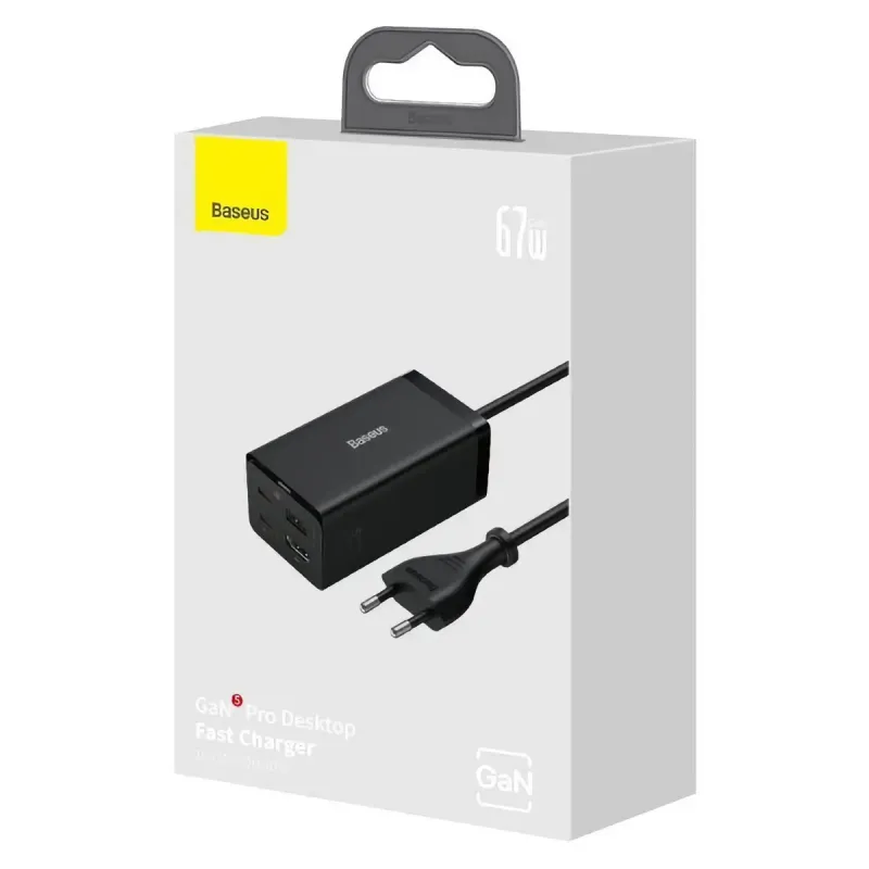 Зарядное устройство Baseus GaN5 Pro Desktop Fast Charger 67W + USB Type-C Black (CCGP110201)