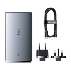 Baseus GaN5 Pro Ultra-Slim Fast Charger C+U 65W Overseas Edition Gray + Type-C to Type-C (CCGP150113)