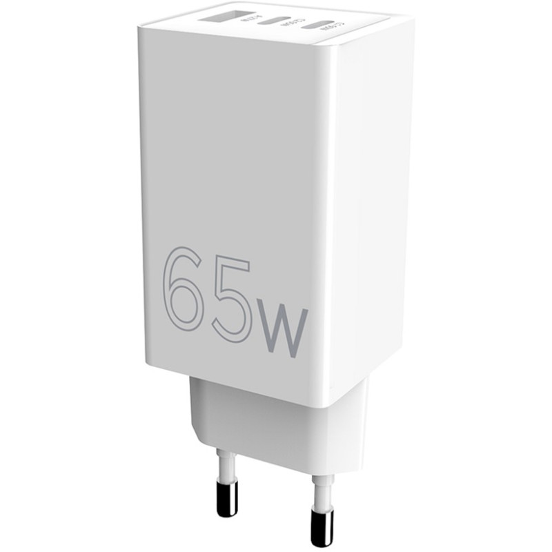 Зарядний пристрій Sigma мобільний X-Power 65W GaN, PD, QC (2xUSB-C + 1xUSB-A) White (PS65-01)