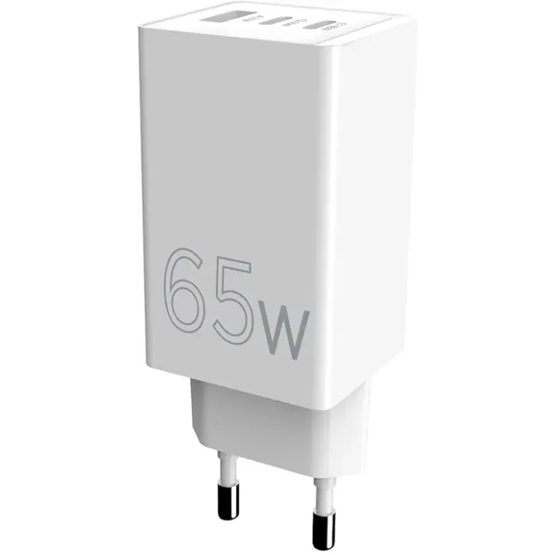 Зарядний пристрій Sigma мобільний X-Power 65W GaN, PD, QC (2xUSB-C + 1xUSB-A) White (PS65-01)
