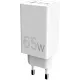 Зарядний пристрій Sigma мобільний X-Power 65W GaN, PD, QC (2xUSB-C + 1xUSB-A) White (PS65-01)