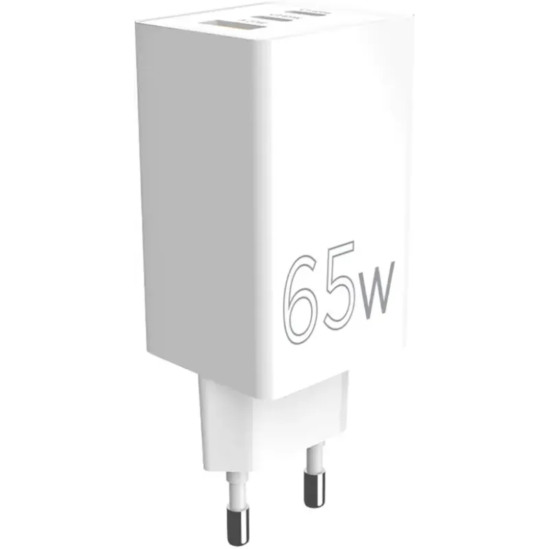 Зарядний пристрій Sigma мобільний X-Power 65W GaN, PD, QC (2xUSB-C + 1xUSB-A) White (PS65-01)