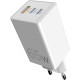 Зарядний пристрій Sigma мобільний X-Power 65W GaN, PD, QC (2xUSB-C + 1xUSB-A) White (PS65-01)