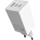 Зарядний пристрій Sigma мобільний X-Power 65W GaN, PD, QC (2xUSB-C + 1xUSB-A) White (PS65-01)