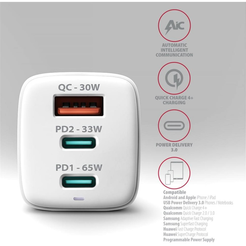 Зарядное устройство AXAGON ACU-DPQ65W