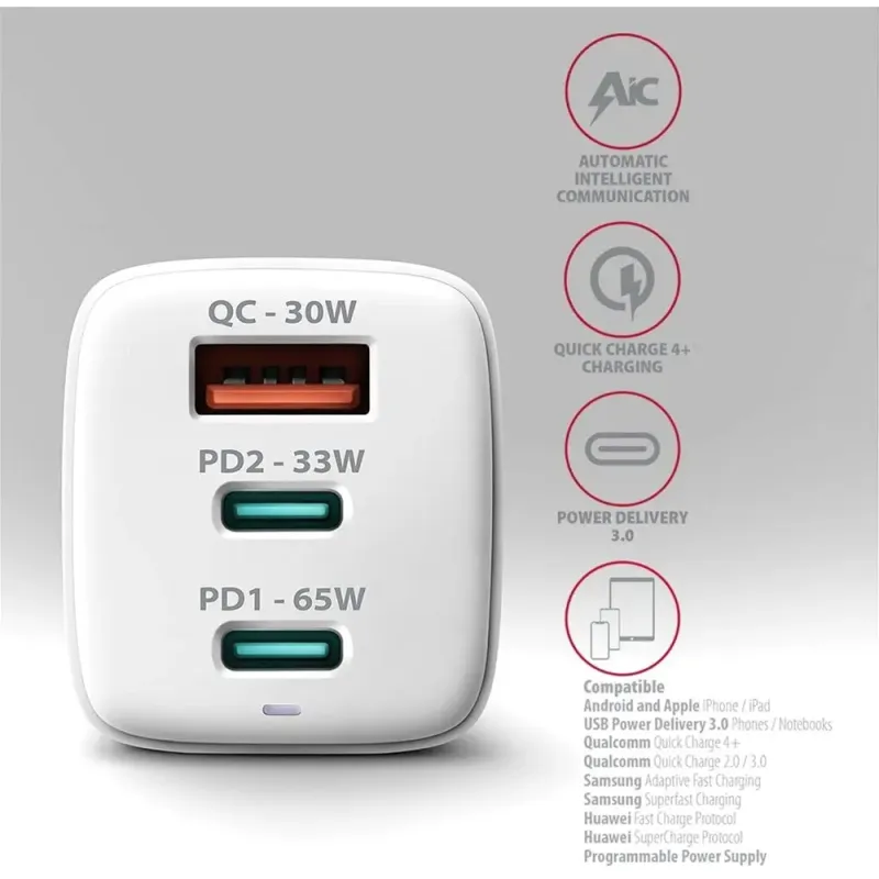 Зарядний пристрій AXAGON ACU-DPQ65W