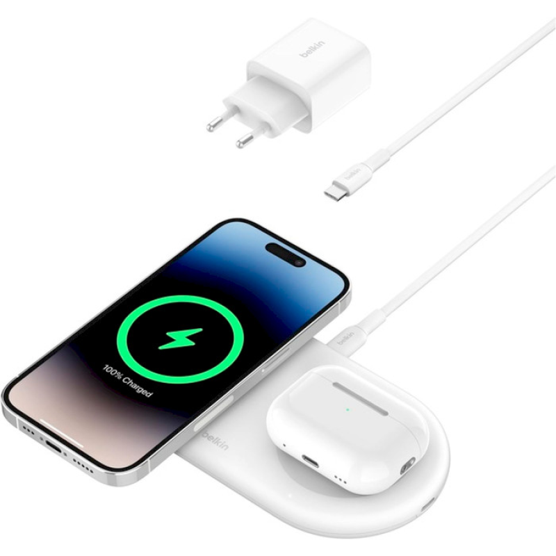 Belkin Magnetic Wireless Charging Pad with Qi2 15W White (WIZ021VFWH)