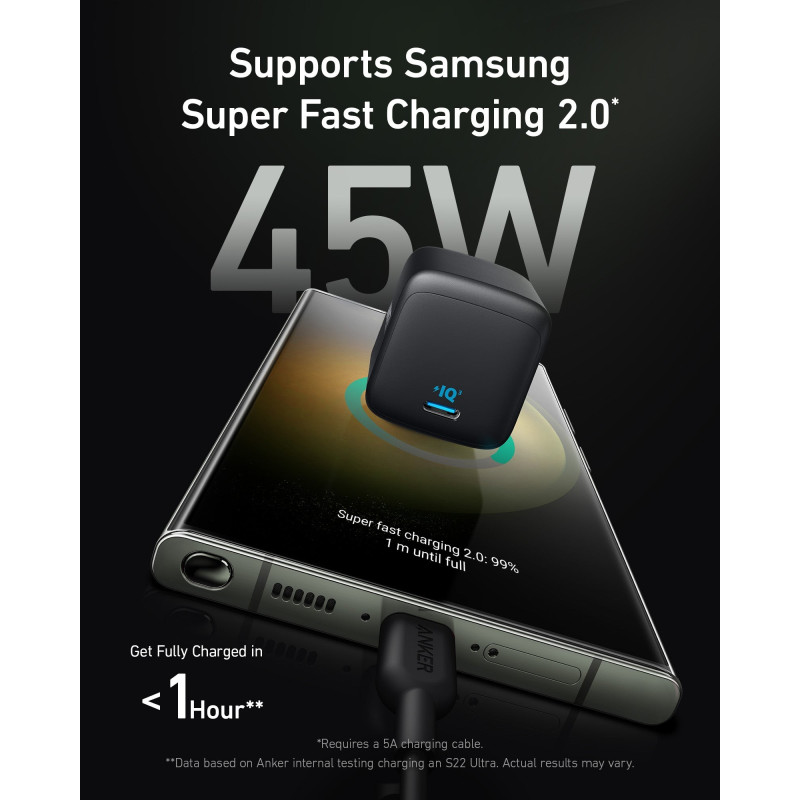 ANKER USB-C Wall Charger PowerPort 313 45W Black (A2643G11)