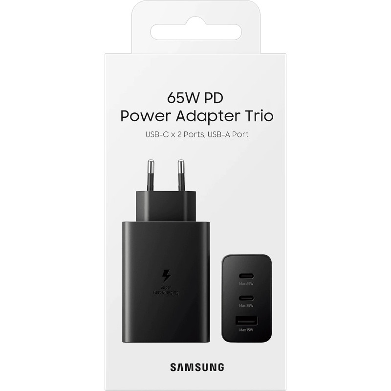 Samsung 65W Power Adapter Trio w/o cable Black (EP-T6530NBEG)